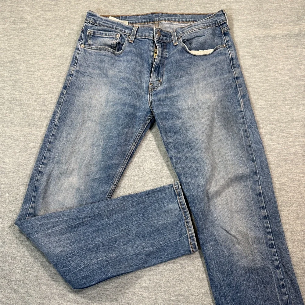 Levi's‎ 502 Pants Men 32x32 Blue Straight Fit Taper Stretch Cotton Chino Jeans